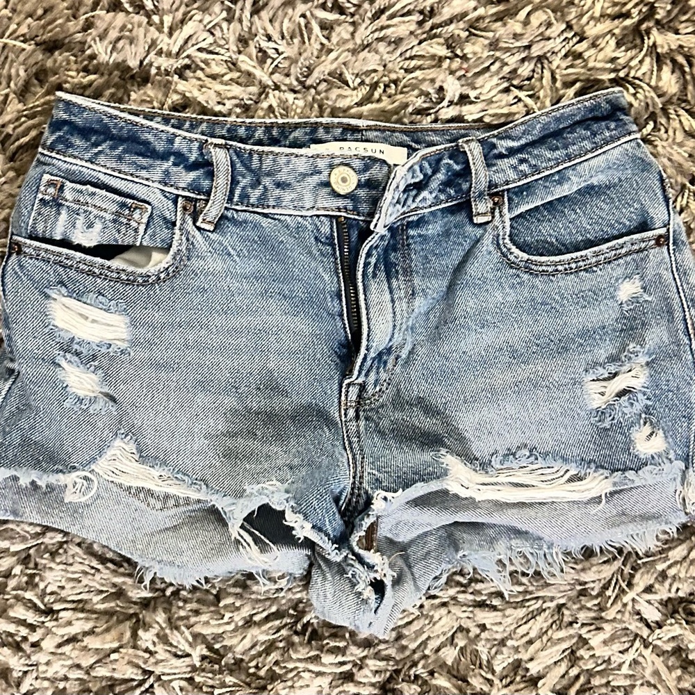 PacSun Light Blue Distressed Jean Shorts